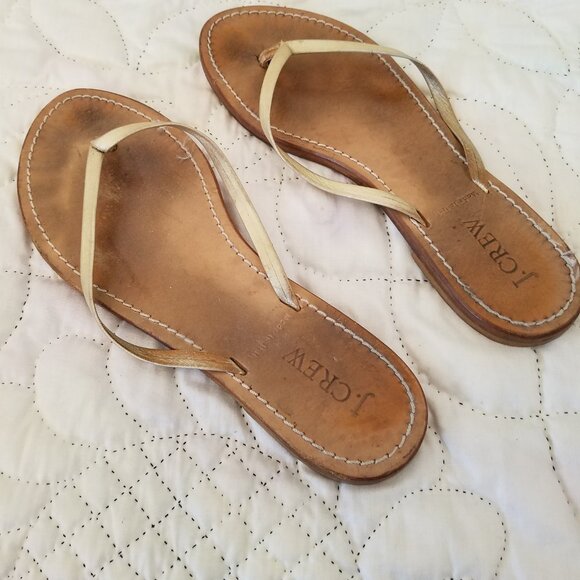 J. Crew Tan and Cream/gold Sandals - Picture 2 of 7
